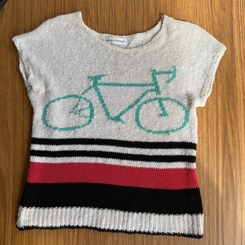 Vintage Louis London Bicycle Knit Sweater Top S/M